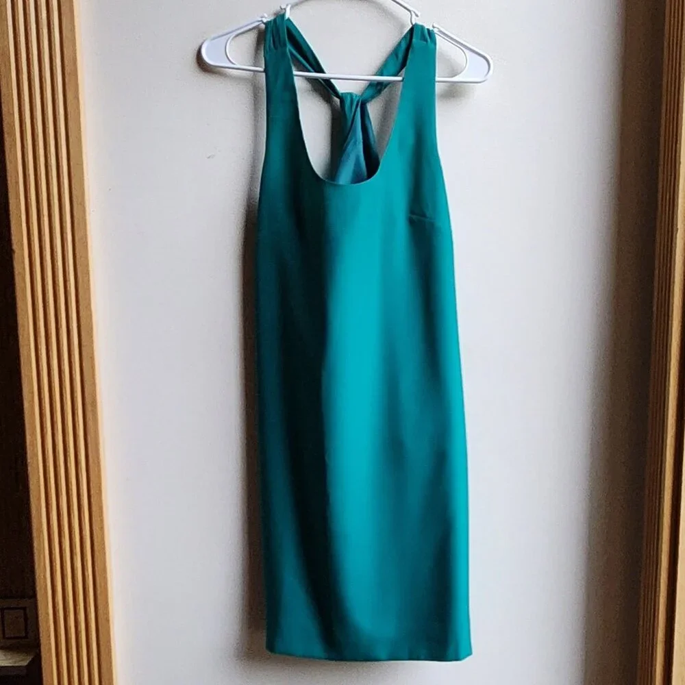 J. Crew Teal Cross Back Shift Dress Size 0